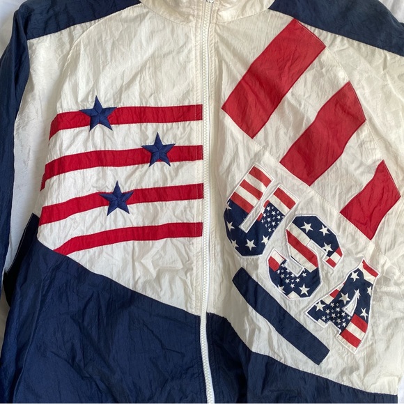 Vintage USA windbreaker Team USA 90s US L - Picture 2 of 5